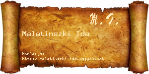 Malatinszki Ida névjegykártya