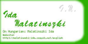 ida malatinszki business card